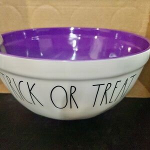Rae Dunn Trick or Treat Bowl - White and Purple